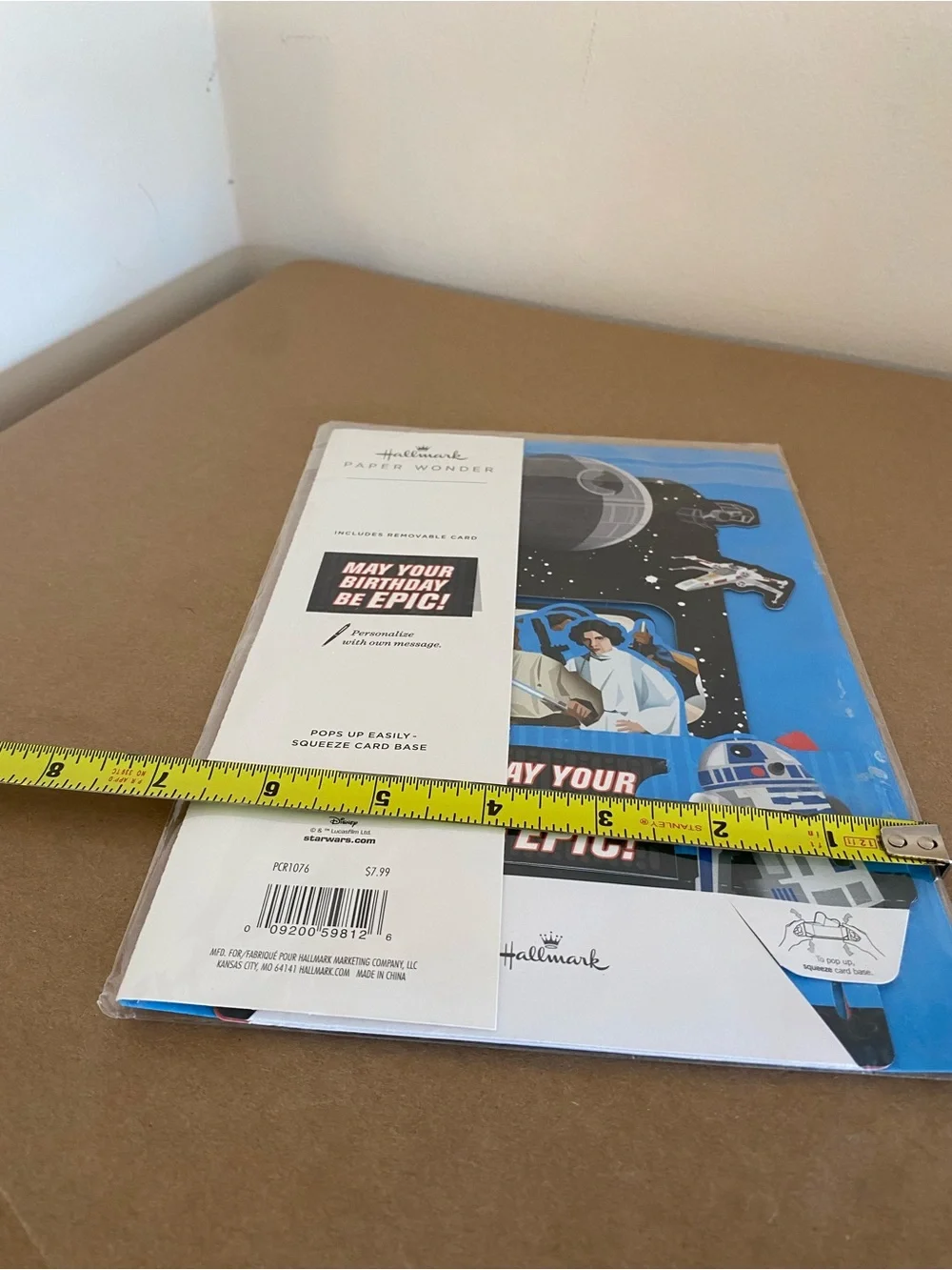 Hallmark Star Wars Blue R2-D2 & Death Star Pop-Up Birthday Card NEW paper wonder